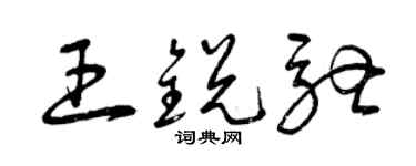 曾慶福王銳馳草書個性簽名怎么寫