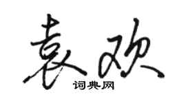 駱恆光袁歡行書個性簽名怎么寫