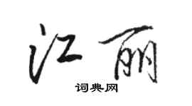 駱恆光江麗行書個性簽名怎么寫