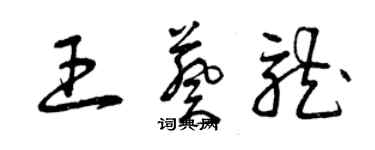 曾慶福王葵龍草書個性簽名怎么寫