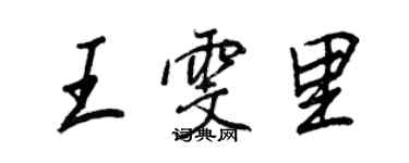 王正良王雯里行書個性簽名怎么寫