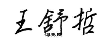 王正良王舒哲行書個性簽名怎么寫