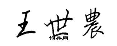 王正良王世農行書個性簽名怎么寫