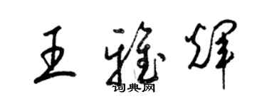 梁錦英王雅輝草書個性簽名怎么寫