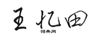 駱恆光王憶田行書個性簽名怎么寫
