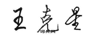 駱恆光王剋星行書個性簽名怎么寫