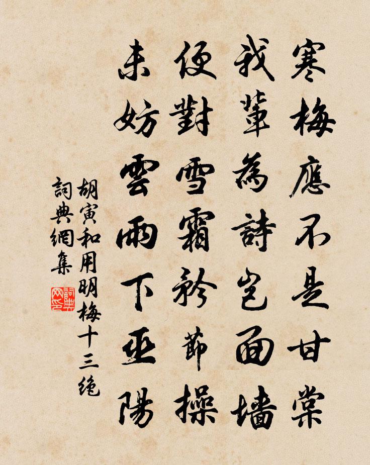 胡寅和用明梅十三絕書法作品欣賞