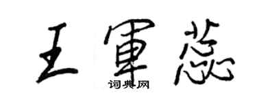 王正良王軍蕊行書個性簽名怎么寫