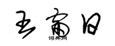 朱錫榮王雷日草書個性簽名怎么寫