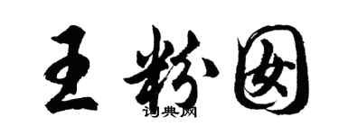 胡問遂王粉囡行書個性簽名怎么寫