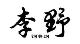 胡問遂李野行書個性簽名怎么寫