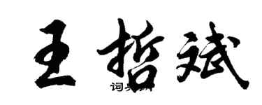 胡問遂王哲斌行書個性簽名怎么寫