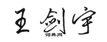 駱恆光王劍宇行書個性簽名怎么寫