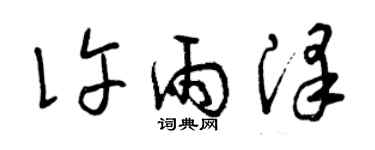 曾慶福許雨澤草書個性簽名怎么寫