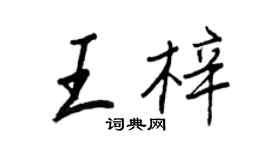 王正良王梓行書個性簽名怎么寫