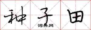 段相林種子田行書怎么寫