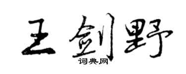 曾慶福王劍野行書個性簽名怎么寫
