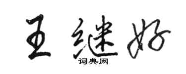 駱恆光王繼好行書個性簽名怎么寫