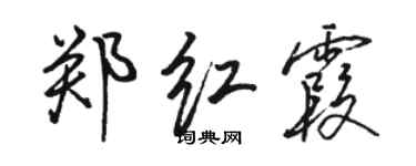 駱恆光鄭紅霞行書個性簽名怎么寫