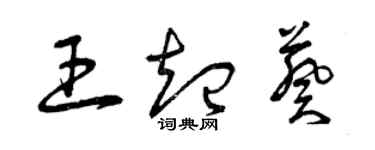 曾慶福王起葵草書個性簽名怎么寫