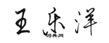 駱恆光王樂洋行書個性簽名怎么寫