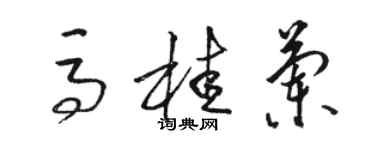 駱恆光馬桂蘭草書個性簽名怎么寫