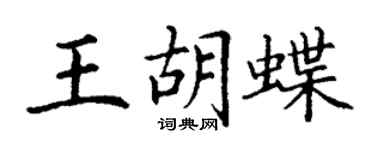 丁謙王胡蝶楷書個性簽名怎么寫