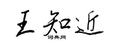 王正良王知近行書個性簽名怎么寫