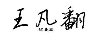 王正良王凡翻行書個性簽名怎么寫