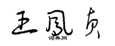 曾慶福王鳳貞草書個性簽名怎么寫