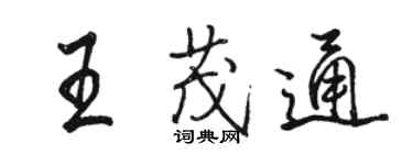 駱恆光王茂通行書個性簽名怎么寫