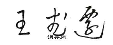 駱恆光王武遷草書個性簽名怎么寫