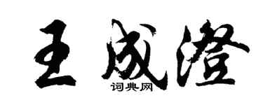 胡問遂王成澄行書個性簽名怎么寫