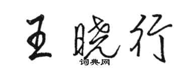 駱恆光王曉行行書個性簽名怎么寫