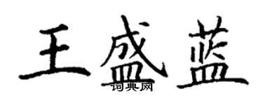 丁謙王盛藍楷書個性簽名怎么寫