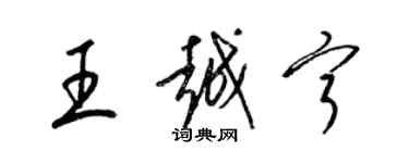 梁錦英王越寧草書個性簽名怎么寫