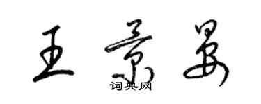 梁錦英王景晏草書個性簽名怎么寫