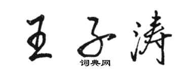 駱恆光王子濤行書個性簽名怎么寫