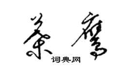 梁錦英葉鷹草書個性簽名怎么寫