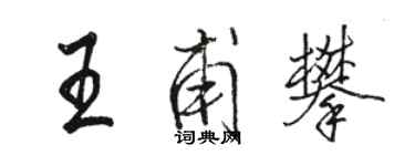 駱恆光王甫攀行書個性簽名怎么寫