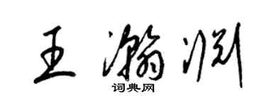 梁錦英王瀚淵草書個性簽名怎么寫