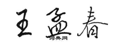 駱恆光王孟春行書個性簽名怎么寫