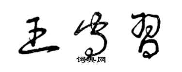 曾慶福王守習草書個性簽名怎么寫