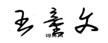 朱錫榮王童文草書個性簽名怎么寫