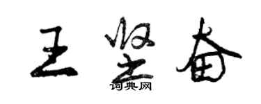 曾慶福王堅奮行書個性簽名怎么寫