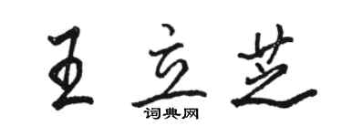 駱恆光王立芝行書個性簽名怎么寫