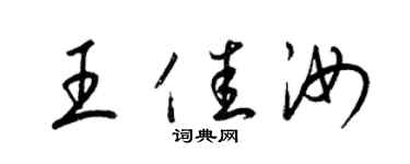 梁錦英王佳汝草書個性簽名怎么寫