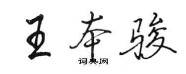 駱恆光王本駿行書個性簽名怎么寫