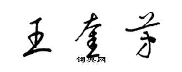 梁錦英王奎芳草書個性簽名怎么寫