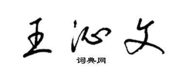 梁錦英王沁文草書個性簽名怎么寫